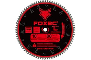 FOXBC 10-Inch Saw Blade 80-Tooth TCG for Aluminum and Non-Ferrous Metal & Plastic Cutting with 5/8-Inch Arbor