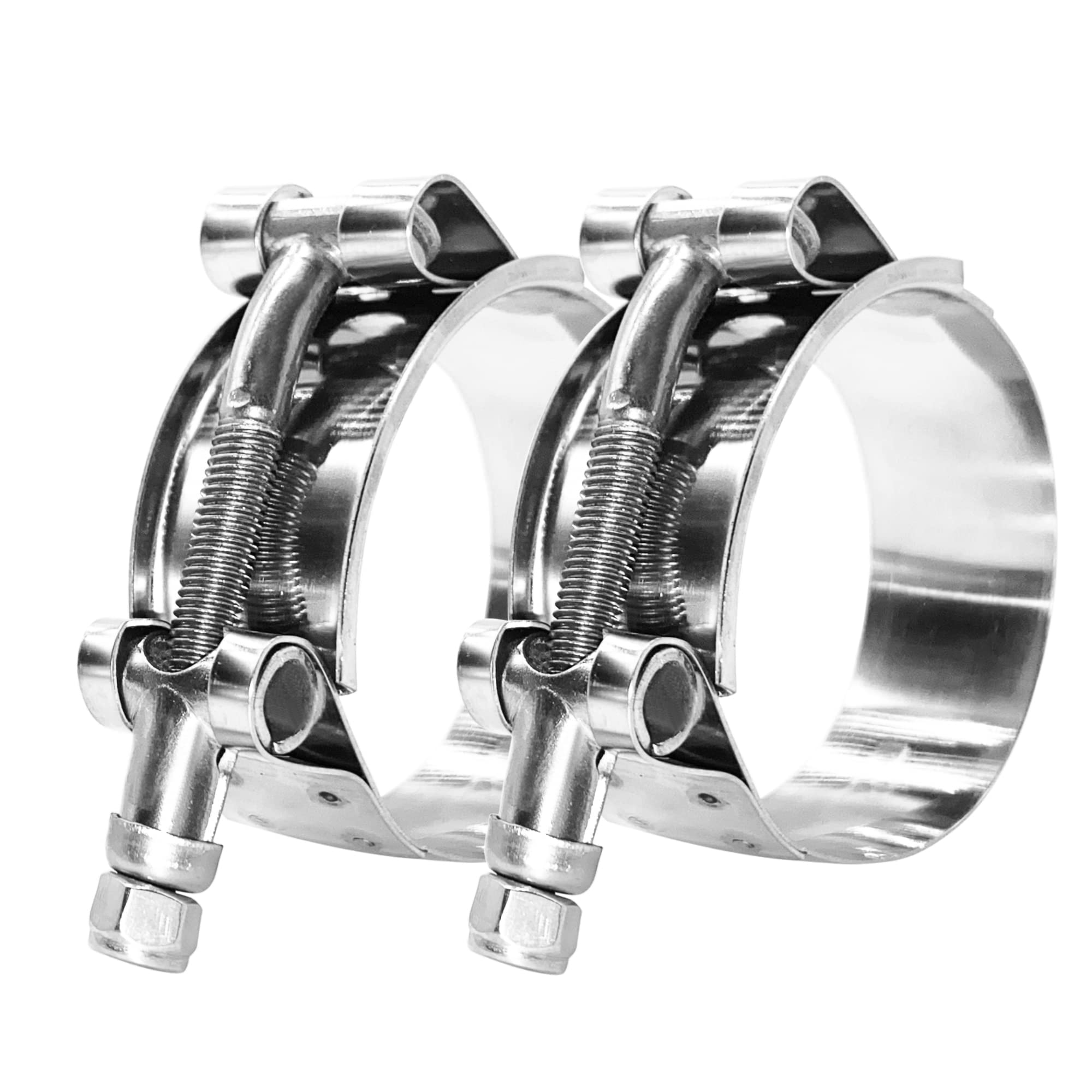 Photo 1 of BOTTEN 2 Pack 2" T-Bolt Hose Clamp, Clamp Range 56-64mm for 2" Hose ID, hose clamps 304 Stainless Steel,hose clamp pliers and clamps heavy duty