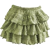GORGLITTER Women's Ruffle Lace Layered Mini Skirt Y2k Tiered Coquette Going Out Short Skirts Fall Outfits 2025