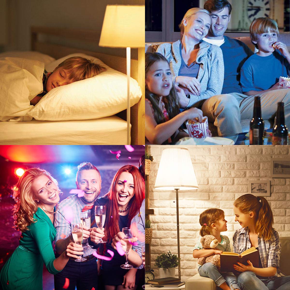 WiFi Smart Bulb Alexa, Lumary E27 9W Smart Light Bulb Compatible with Alexa, Google Home, Colour Dimmable RGBW 2700K-6000K Smart LED Bulbs, 60W Equivalent 806LM Remote Controlled No Hub Required