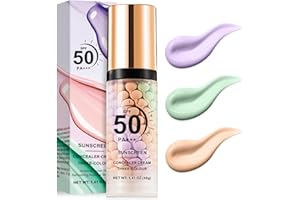 SCARMAN 3 in 1 Color Correcting Serum, SPF Primer for Face Before Makeup, Sunscreen One Step Color Corector Primer,SPF 50 PA+++ Isolation Cream,Color Correcting Facial Serum Oil Control & Moisturizing