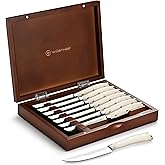 Wusthof Classic Ikon Creme Steak Knife Set with Wood Case (8 Piece)