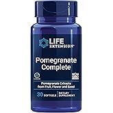 Life Extension Pomegranate Complete, Fruit Extract, Flower, Seed Oil Extract, Cardiovascular Health, antioxidant Support, superfood Supplement, Gluten Free, Non-GMO, 30 softgels