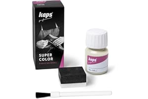 Dye Paint for Leather Shoes and Bags with Sponge and Brush, Kaps Super Color, 70 Colors (153 - Off White)