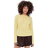 White & Warren Women's Cashmere Varsity Cable Crewneck