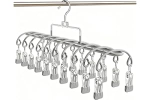 VSV stoage 20-Clip Space-Saving Multi-Garment Clothes Hanger, Non-Slip Closet Organizer for Leggings, Hats, Socks,Skirts, Sca