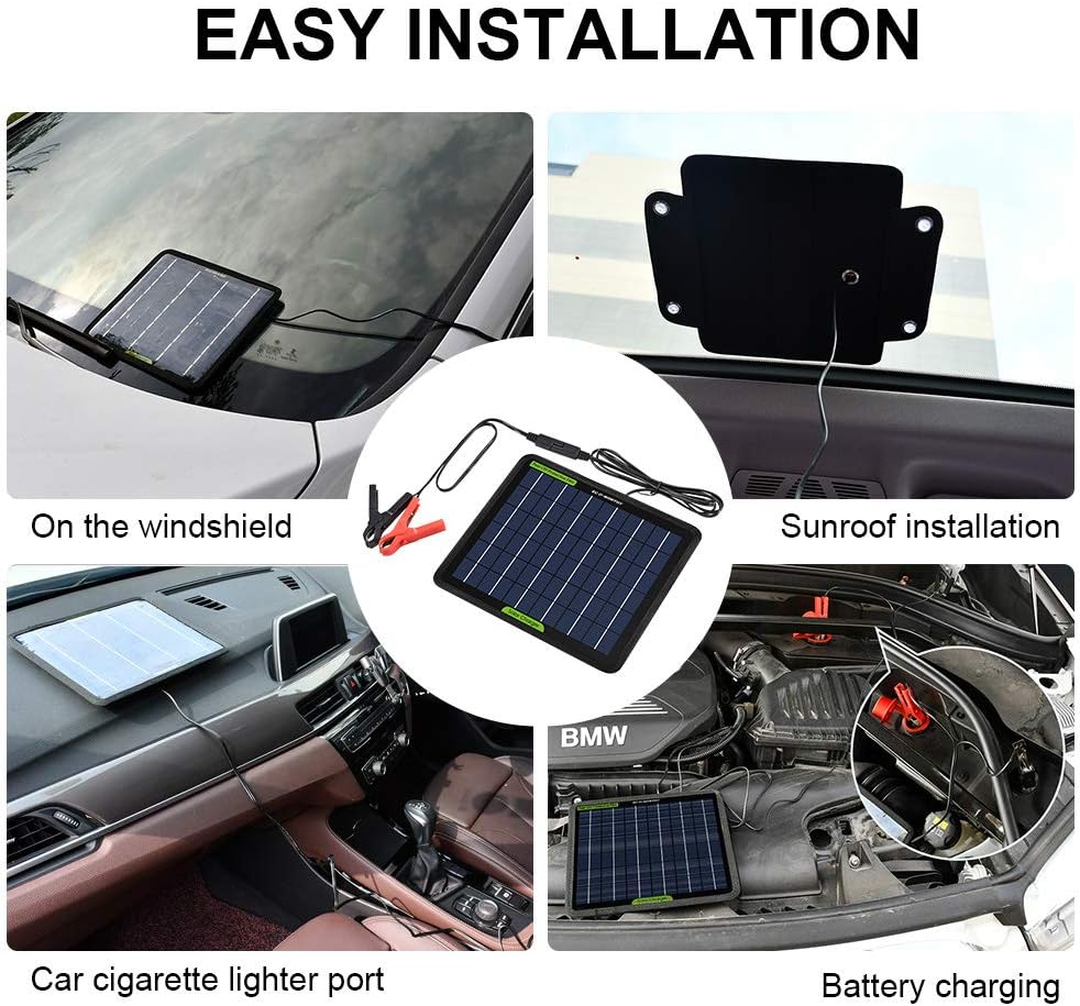ECO-Worthy 12 Volts 5 Watts Solar Trickle Charger for 12V Batteries Portable Power Solar Panel Battery Charger Backup for Car Boat Marine : Garden & Outdoor