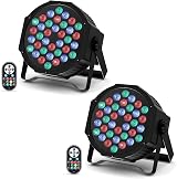 U`King 2 Pack RGB 72W LED Par Can Lights with Remote 7CH 7 Modes
