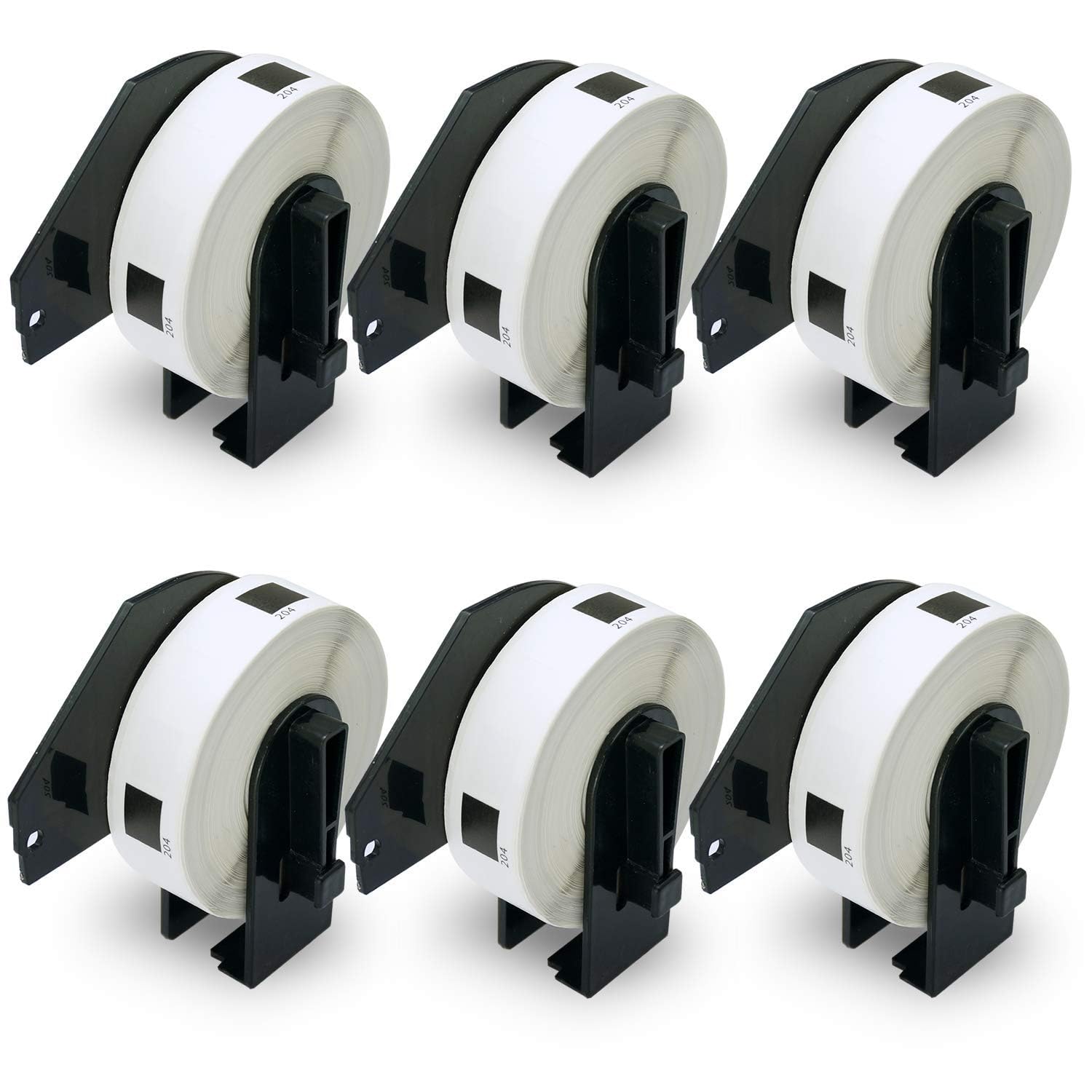 BETCKEY - 6 Rolls DK-11204 Labels, 17mm x 54mm, 2400 Multi Purpose Labels Compatible with Brother QL Label Printers