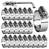SMLCON 22 Pack Stainless Steel Hose Clamps