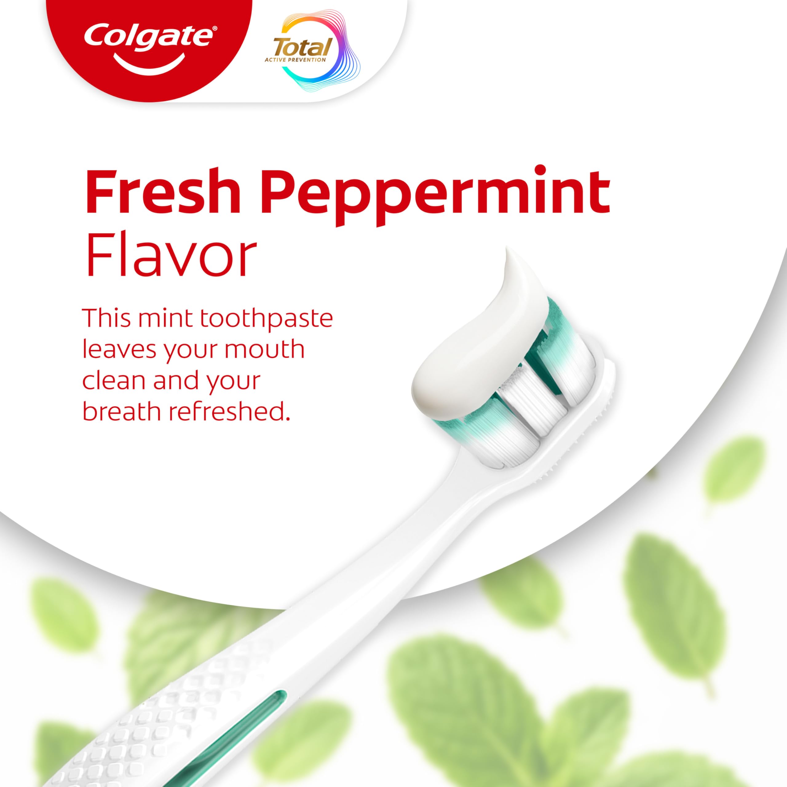 Colgate Total Whitening Toothpaste Paste, 5.1 oz, 4 Pack, Fluoride, Antibacterial, for Plaque, Gingivitis, Sensitivity, Stain Removal, Clinically Proven, Mint, Teeth Whitening, Stannous Fluoride