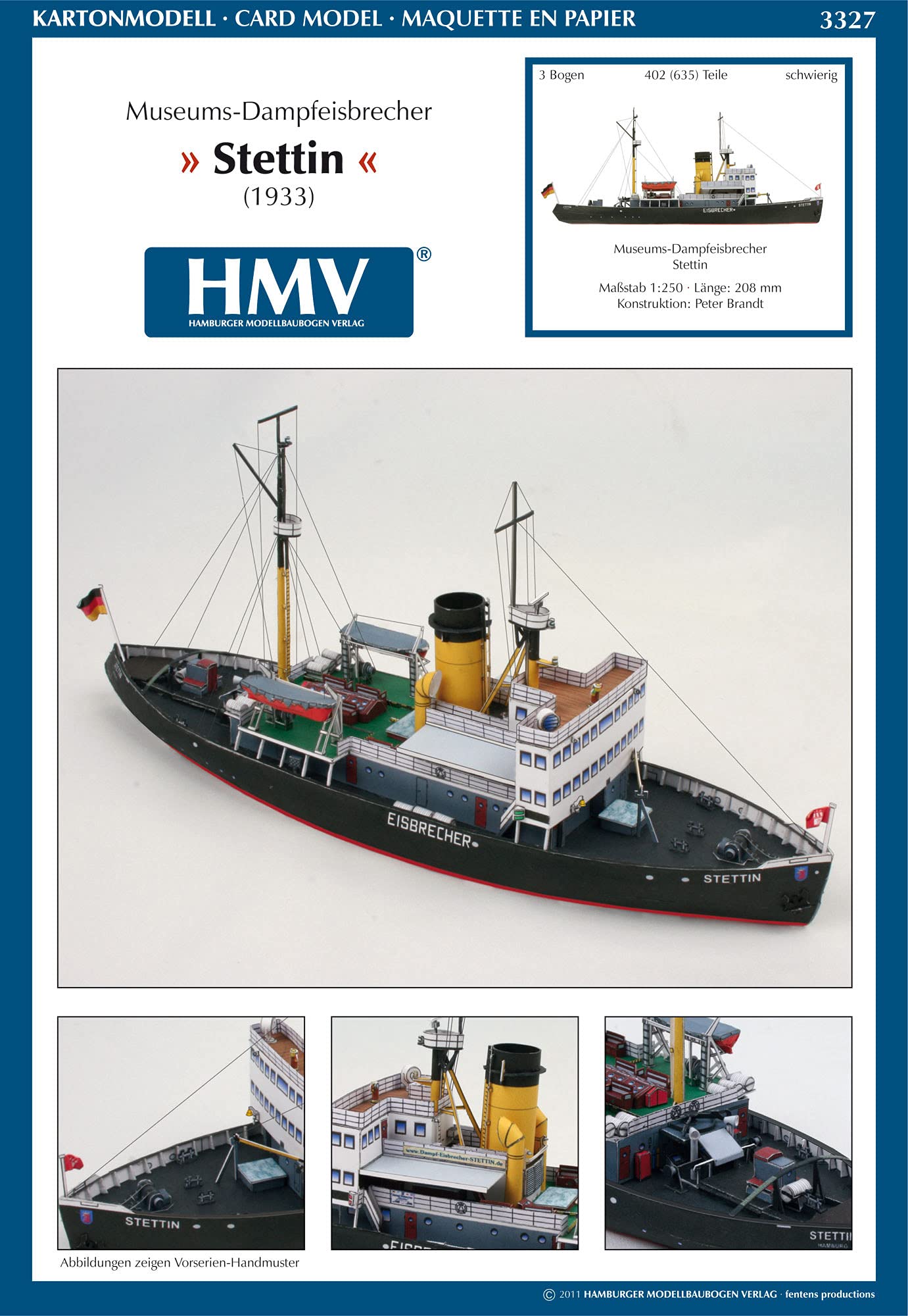 HMV 3327 Papermodel Steamicebreaker Stettin