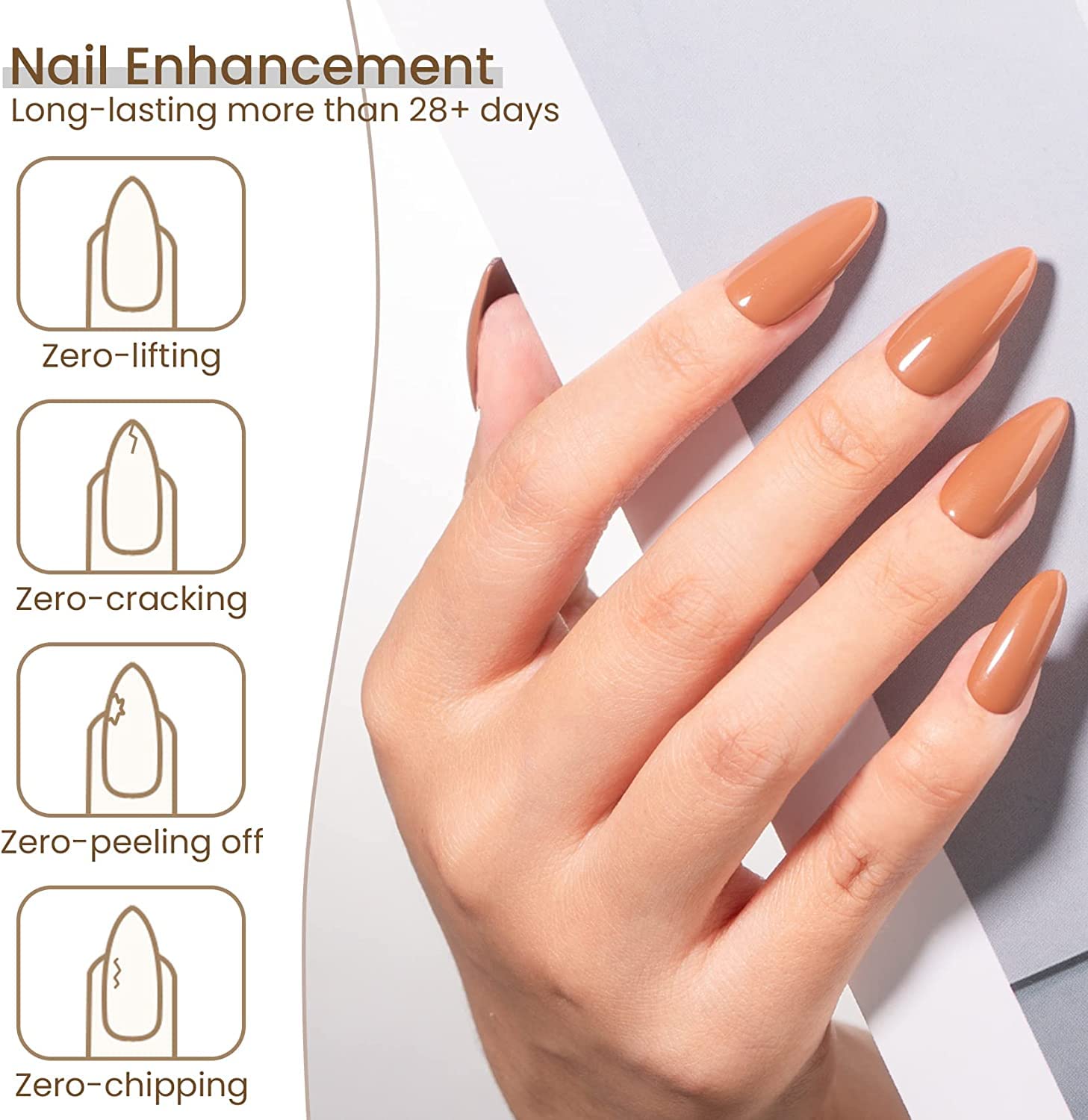 MAYCHAO 15ML 5 in 1 Clear Builder Gel Nail Polish for Extension, Strengthener, Hard Base Gel, Rhinestone for Valtines Home Manicure, 0.5 OZ - Image 7