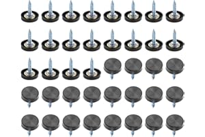 HICELLO 40 Pcs Mirror Screw Cover Cap 0.63"/16mm Diameter Black 304 Metal Decorative Screws with Cap and Gasket for Fasteners, Sign/Advertising Hardware, Construction, Tea Tables, Wardrobes Glass Furniture