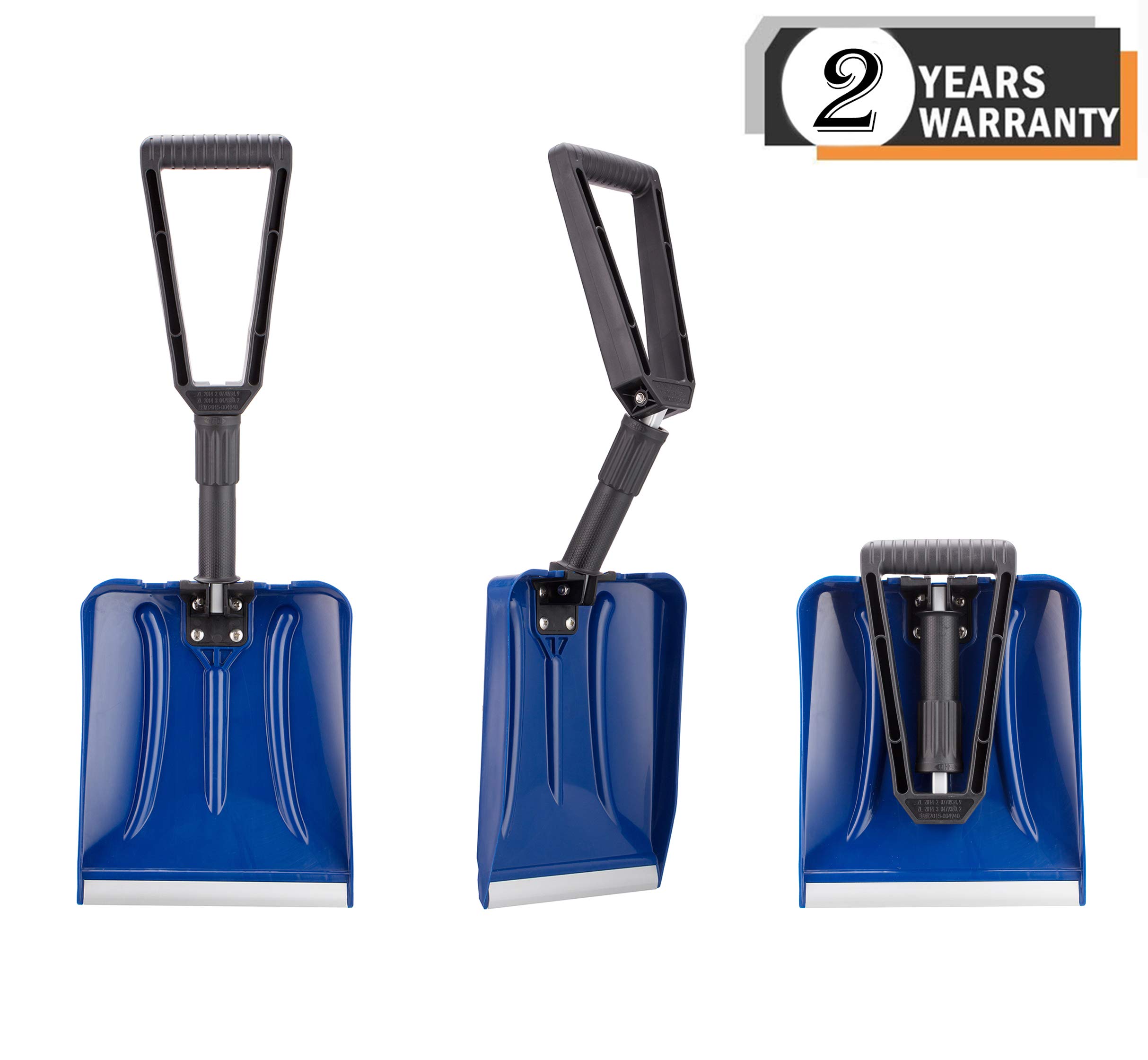 ELIVERN Folding Snow Shovel, Compact Snow Shovel with Comfortable D-Grip Handle and Durable Aluminum Edge Blade, 13\