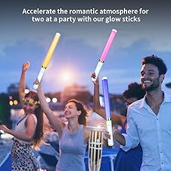 Bsgifts LED Glow Sticks 6 Pack, Reusable Light Up