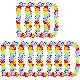 Hawaiian Leis Set, 12 Tropical Flower Necklaces, Vibrant Colors, Ideal for Parties, Weddings, and Special Occasions, It's an 