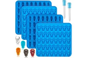 Sidosir 7Pcs Silicone Gummy Bear Molds, Non-Stick Worm Chocolate Mold for Parties, Gummy Heart for Home DIY, Silicone Dinasur