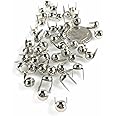Nailheads Spots Studs 2 Prong Steel Round 6.5mm; Bright Nickel Finish 100 Pcs