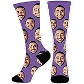 Dreamdecor Custom Face Socks Personalized Funny Christmas Socks with Picture for Boys Girls Women Men Pets