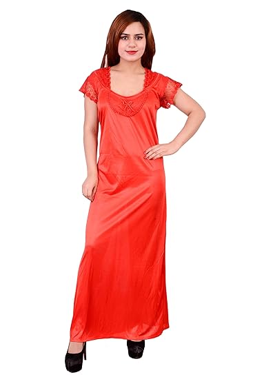 Satin Night Dress - Red