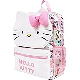 Concept One Hello Kitty Backpack with Plush Face 3D Bow, Kawaii Character Bag, Pink
