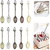 Asphodelia 10PCS Vintage Spoons Set Tea & Coffee Spoons, Dessert Spoons for Ice Cream, Cake, Sugar | Crystal Alloy Decorative