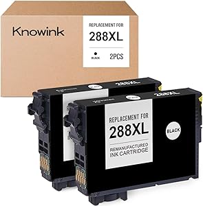 KNOWINK Remanufactured Ink Cartridge Replacement for Epson 288XL 288 XL for Expression Home XP-434 XP-430 XP-330 XP-340 XP-446 XP-440 (2 Black)
