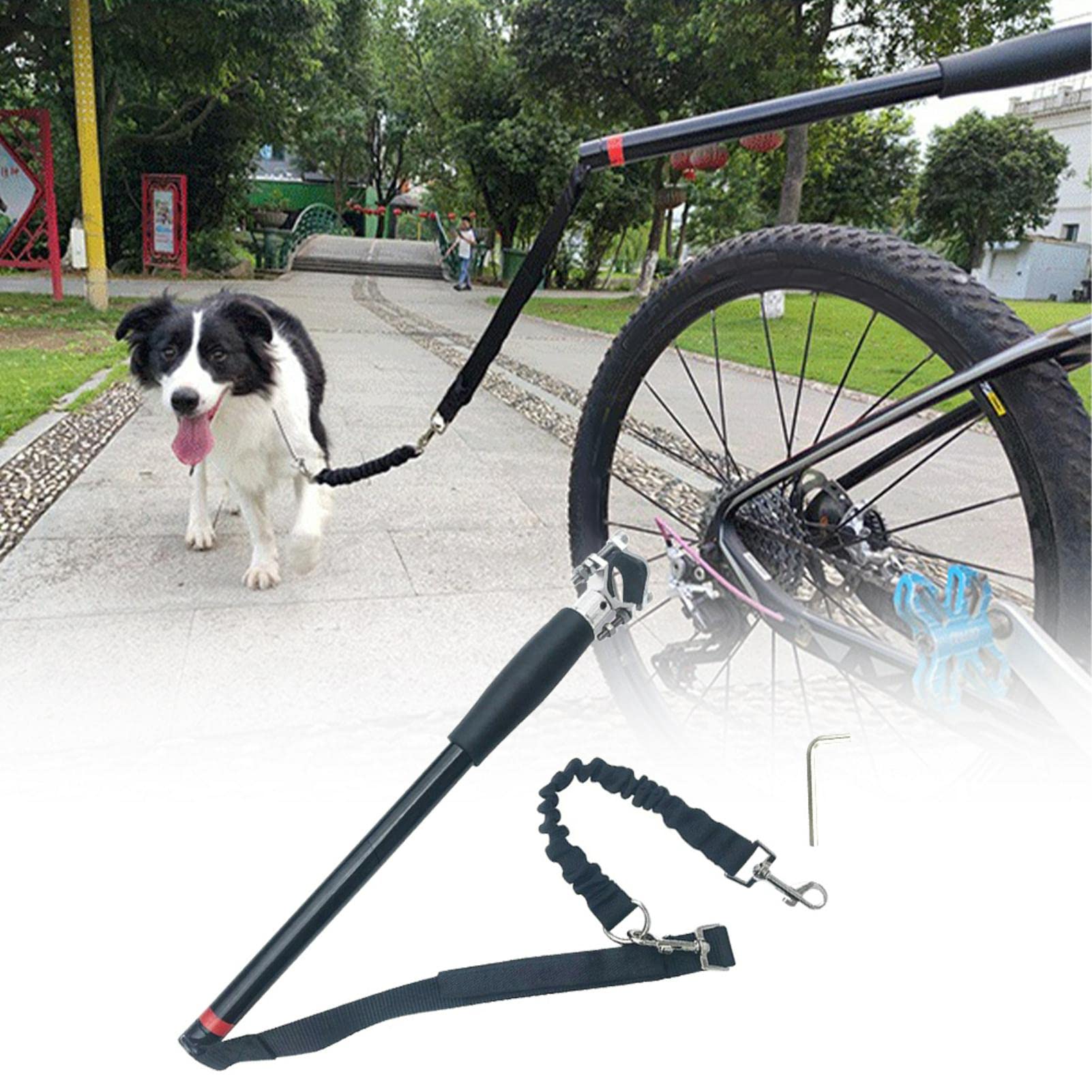 Hands Free Dog Bike Leash - Elastic Nylon Retractable Attachment for Training, Jogging, Cycling and Safe Pet Exercise - Easy Installation and Removal