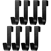 Vicosey Over Cabinet Hook,8 Pieces Over The Door Drawer Cabinet Hook,Black Cabinet Door Hanger,Stainless Steel Kitchen Cabinet Hooks with Double S Shaped for Hanging