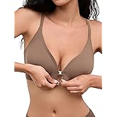 Cuteio Racerback Bras with Metal Magnetic Front Closure - S-XL Wireless for Women No Underwire Seamless Supportive Bralettes