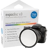 ExpoDisc v3 Professional White Balance Filter (77mm) - Easy White Balance | perfect white balance in 15 seconds &mdash; simply hold over your lens and set custom WB