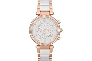 Michael Kors Parker Women's Watch, Stainless Steel and Pavé Crystal Watch for Women with Steel, Leather, or Silicone Band