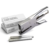 Officemate Classic Plier Stapler Bundle -Includes 10,000 Staples, Quick Rear Spring Loading Stapler, Office Supplies for Desk, Home and School, All-Metal Construction, Silver