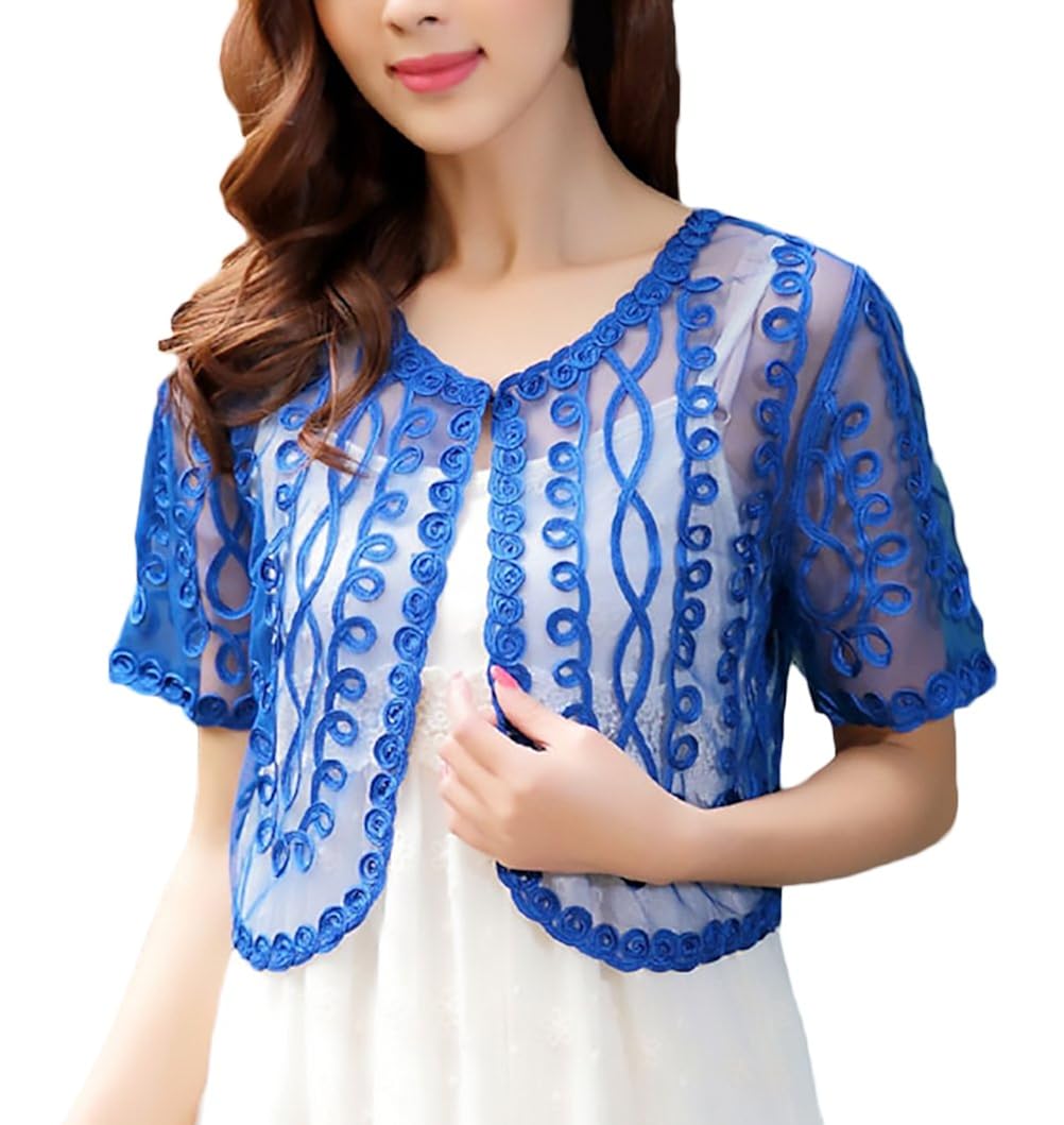 28 Dias Despues Damen Chiffon Strickjacke Hemd Gekürzt Top Bolero Bluse Schal Jacke Nivel Laser Bosch