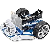 ELECFREAKS microbit Starter Kit Cutebot Pro DIY Programmable Robot Car Kit with 4 Line-Tracking Sensors and Encoded Motor, microbit Project Makecode Coding Set (not Include Micro:bit and Battery)