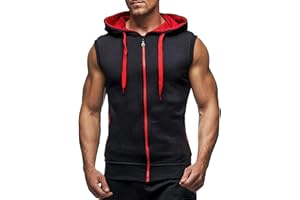 LemonGirl Men's Bodybuilding Sleeveless Hoodie Gym Tank Top