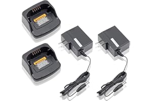 DDONG PLUS (2PCS) PMLN6394A Charger Set PMLN6394 PMNN4434 [Upgraded] for Motorola XT420 XT460 RMU2040 RMU2043 RMU2080 RMU2080D RMV2080 RMM2050 PMNN4434A PMNN4434AR PMNN4453 Battery Charger