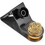Noah Premium Soldering Iron Holder with Brass Coil Tip Cleaner, Soft Coiled Brass Tip Cleaner Kit, No Water Needed, Black