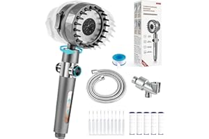 Ion Drops Filtered Shower Head with Handheld, High Pressure Water Flow Showerhead, with Shower Head Filter for Hard Water Boo