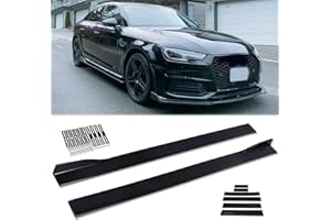JMTBNO Universal 2.2M/86.6in Side Skirt Extension Splitter - Rocker Panel Lip Diffuser, Glossy Black