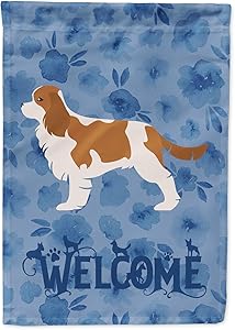 Caroline's Treasures CK6176GF Cavalier King Charles Spaniel Welcome Flag Garden Size, Small, Multicolor