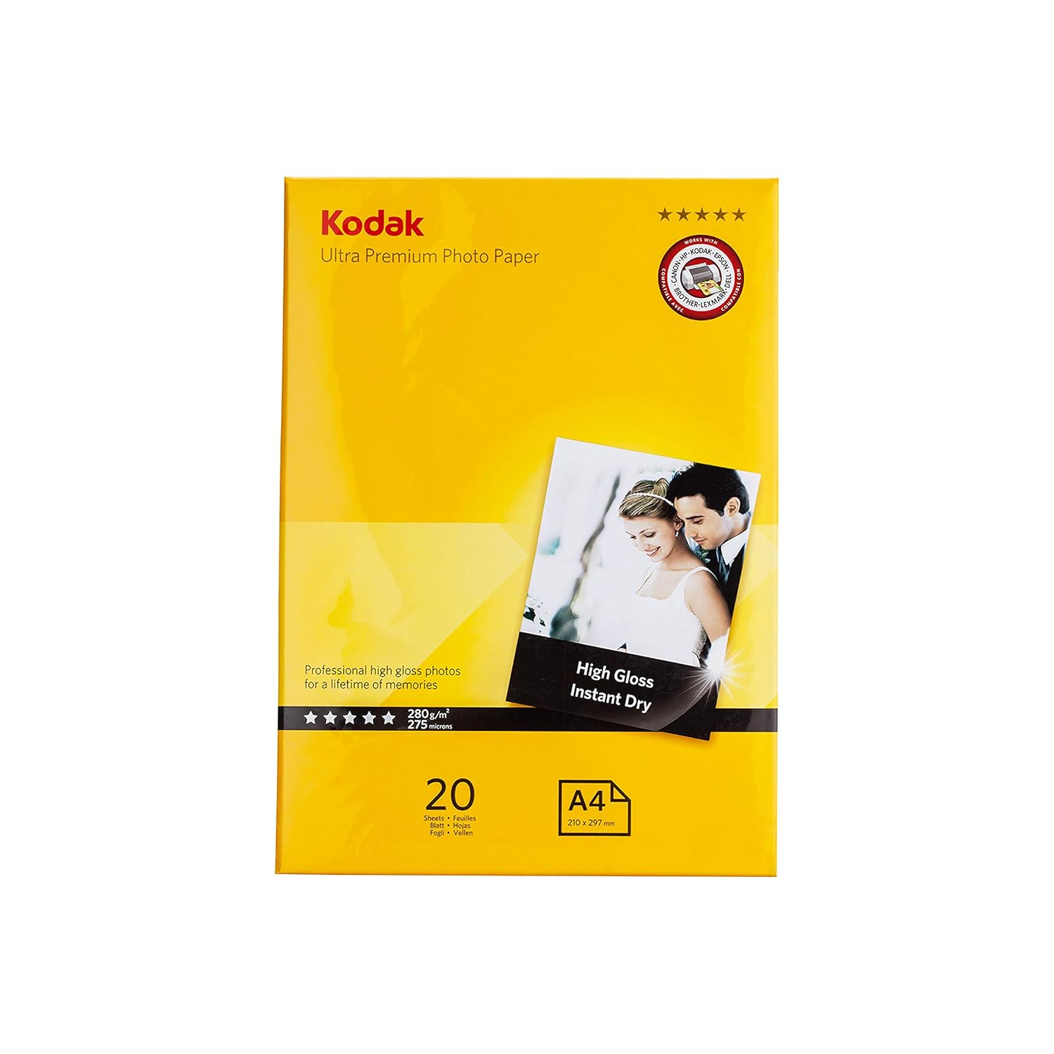 Kodak A4 Photo Paper 210x297mm 280gsm High Glossy Water proof Instant
