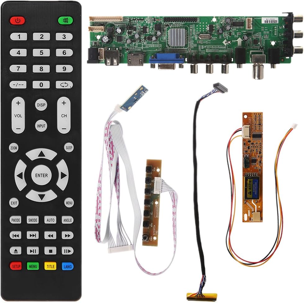 Kalttoyi V56 V59 LCD TV Driver Board DVB-T2+7 Key Switch+IR+1 Lamp Inverter+LVDS Kit 3663