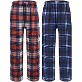 Ekouaer 2 Pack: Boys Pajamas Pants Soft Elastic Waist PJ Bottoms Comfy Lounge Long Pants with 2 Pockets 4-14 Years
