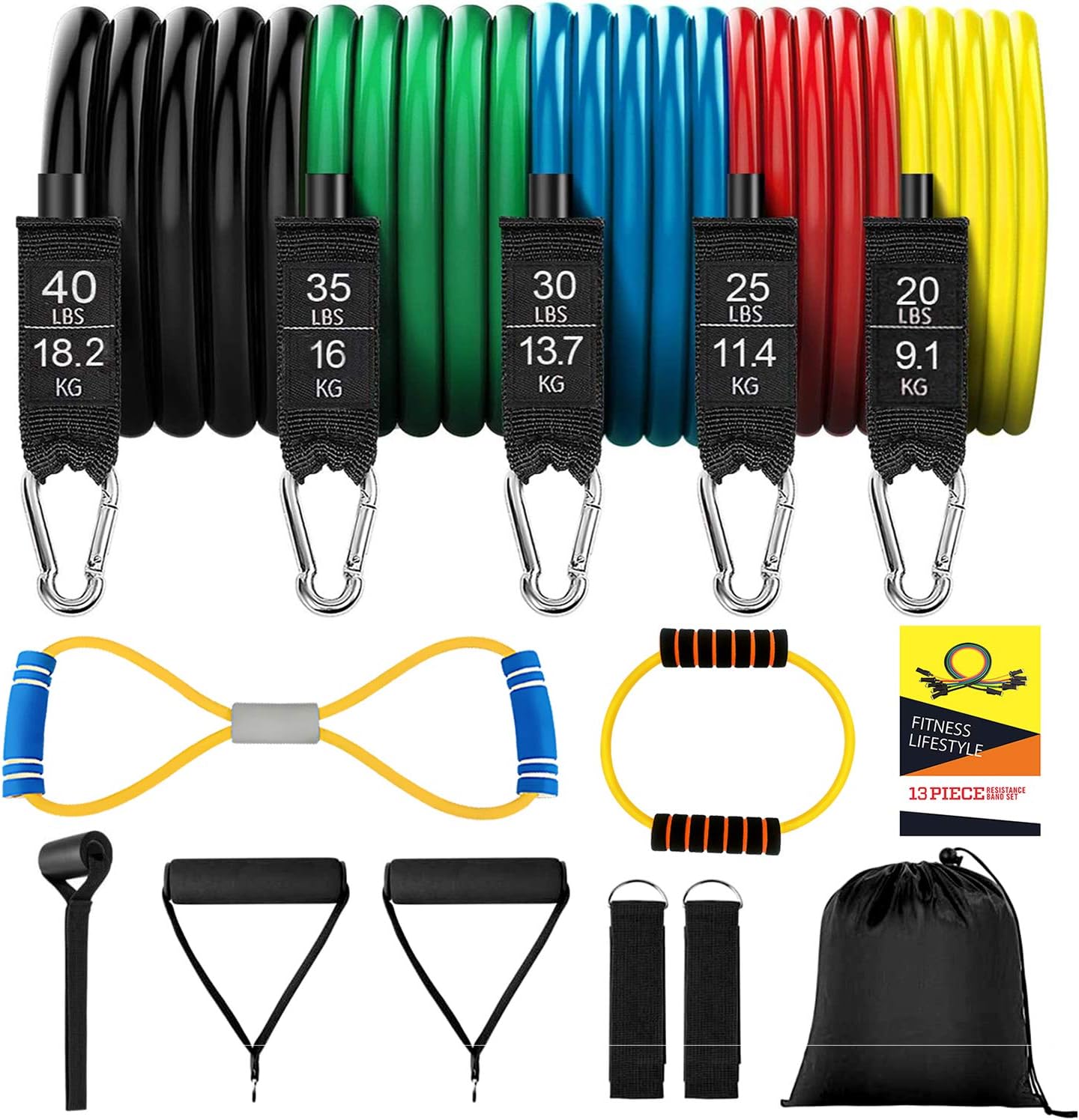 thefitlife exercise resistance bands with handles