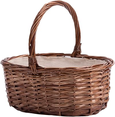 Wickerfield Wicker Wedding Flower Girls Basket 14x23x31 cm Natural Dye