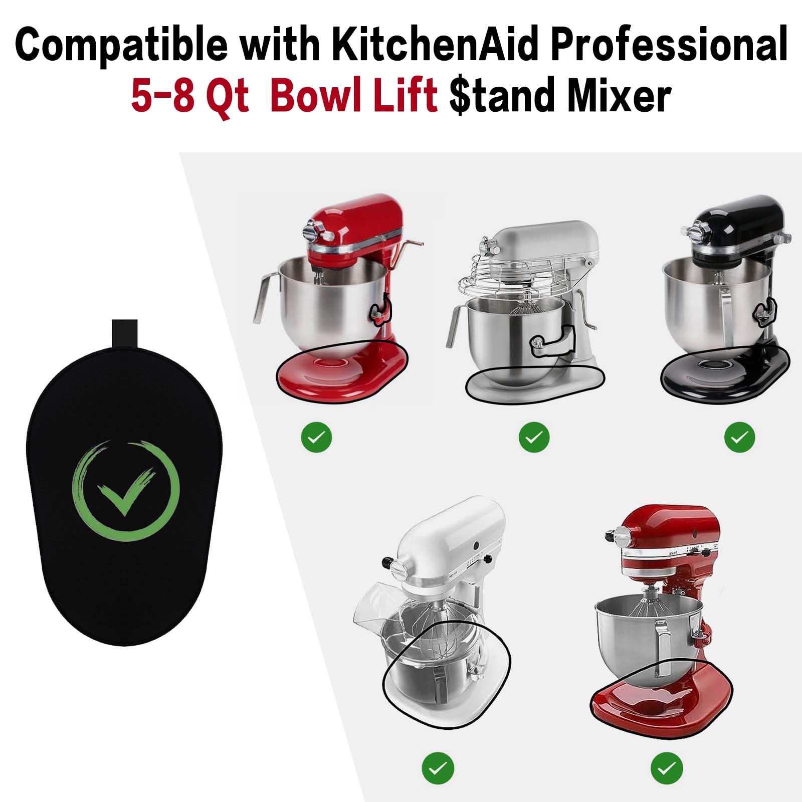 Mixer Sliding Mat for Kitchenaid 6/7/8 Quart Stand Mixer, Slider Mat Compatible with 5-8 Qt Kitchenaid Mixer Accessories
