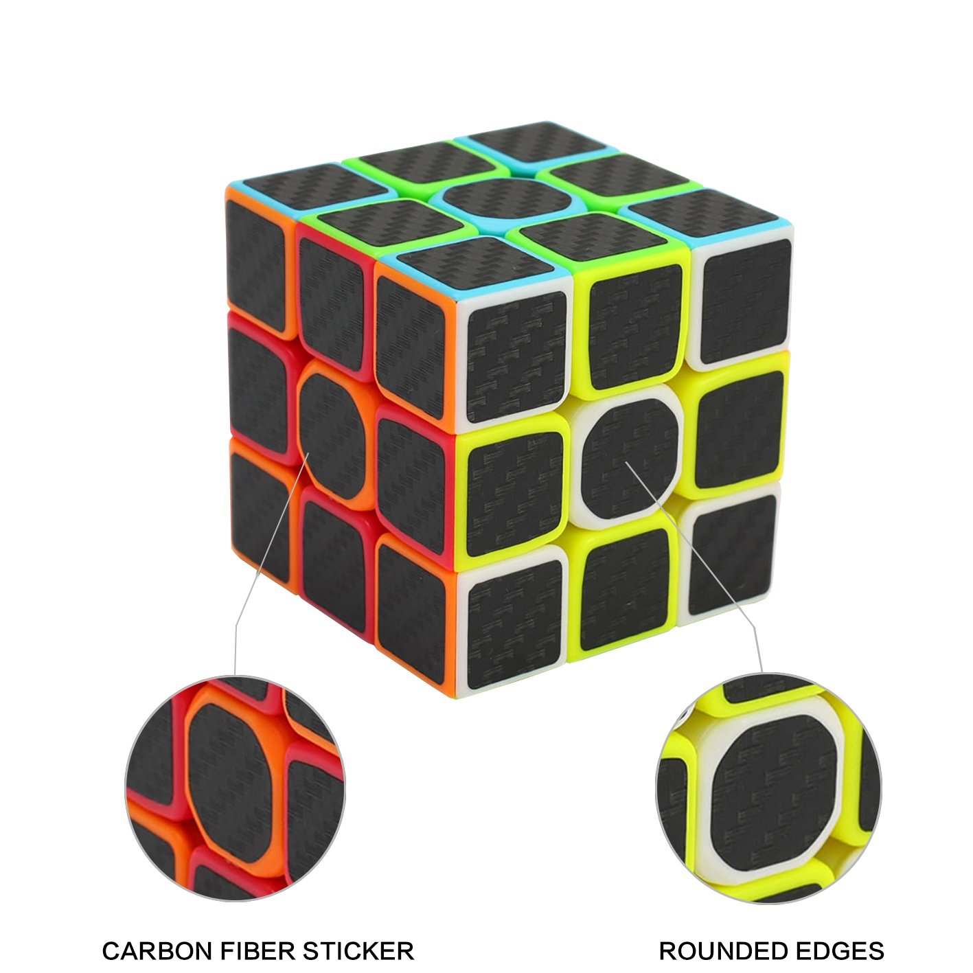 3x3x3 Speed Cube Carbon Fiber Sticker for Smooth Magic Cube Puzzles