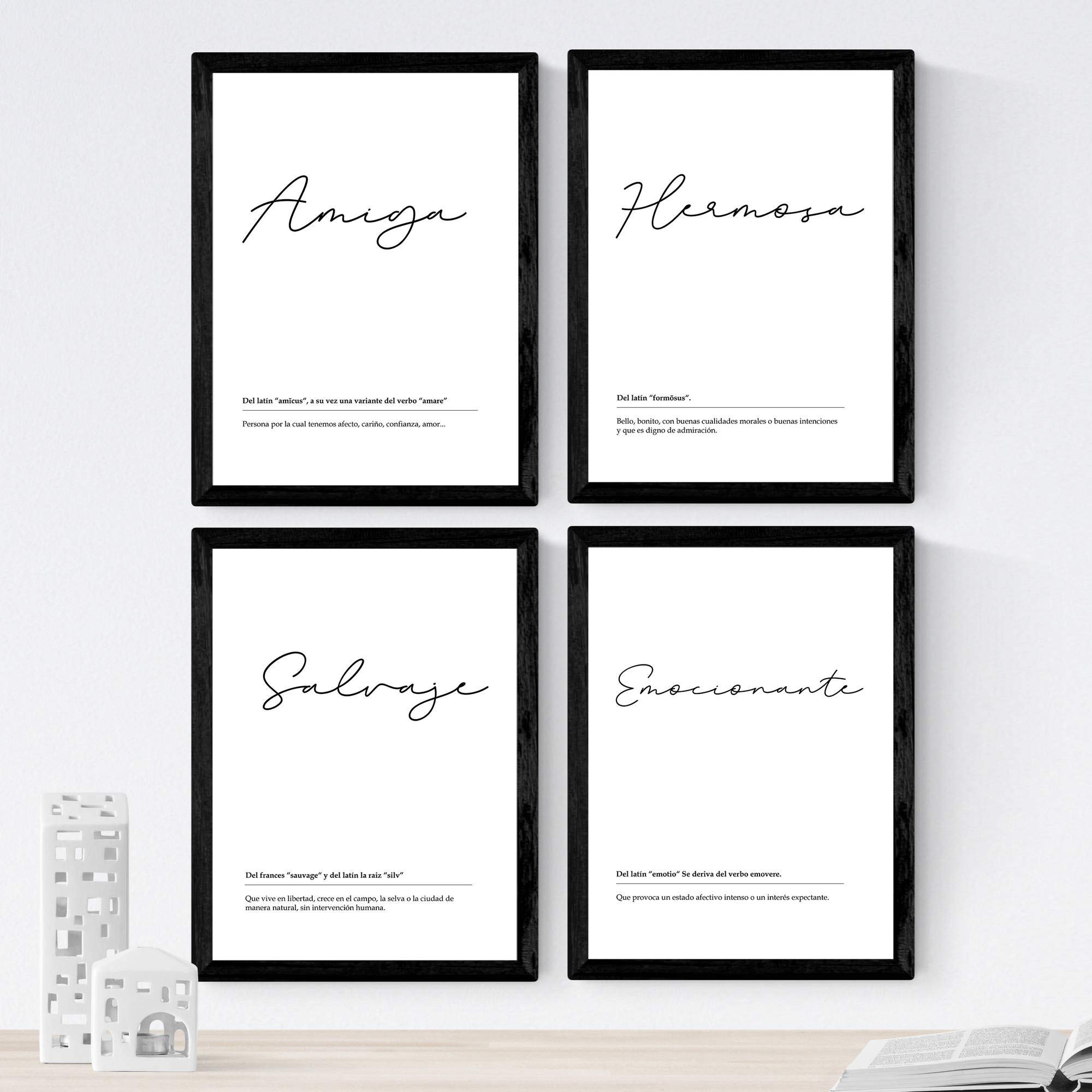 Nacnic Set of 4 sheets Sister Words in size A3, Poster paper 250 gr Frameless